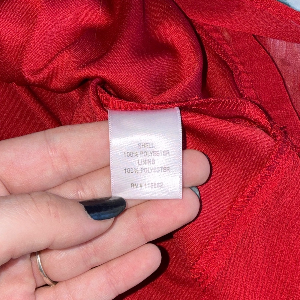 Red SHIFT Ruffle Fit-and-Flare Dress - Picture 5 of 8